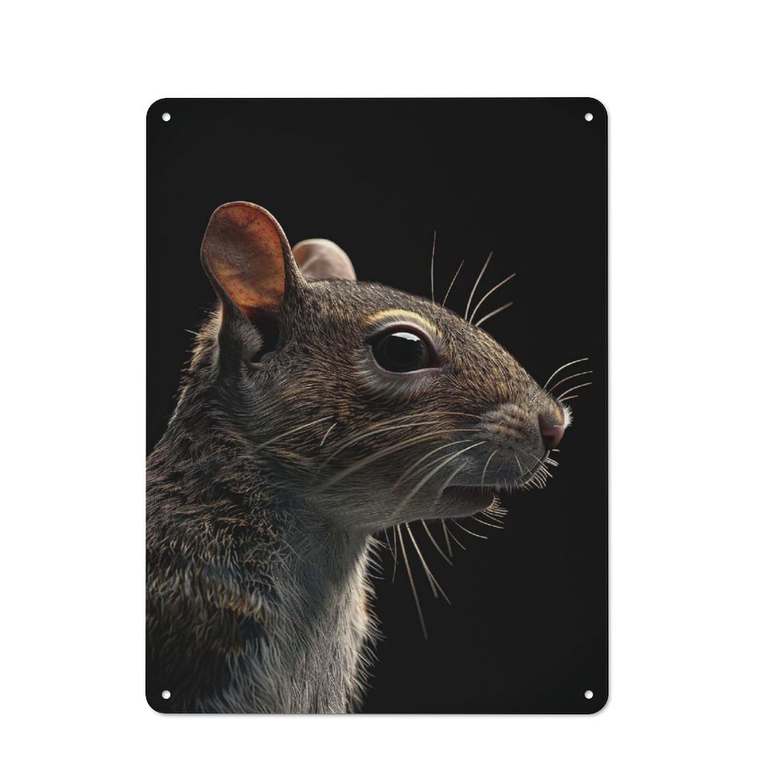 Garage Style Decorative Metal Plaque 40x30cm Featuring Squirrel, Garage Wall Decor for Garage, Workshop, Shed Or Utility Room