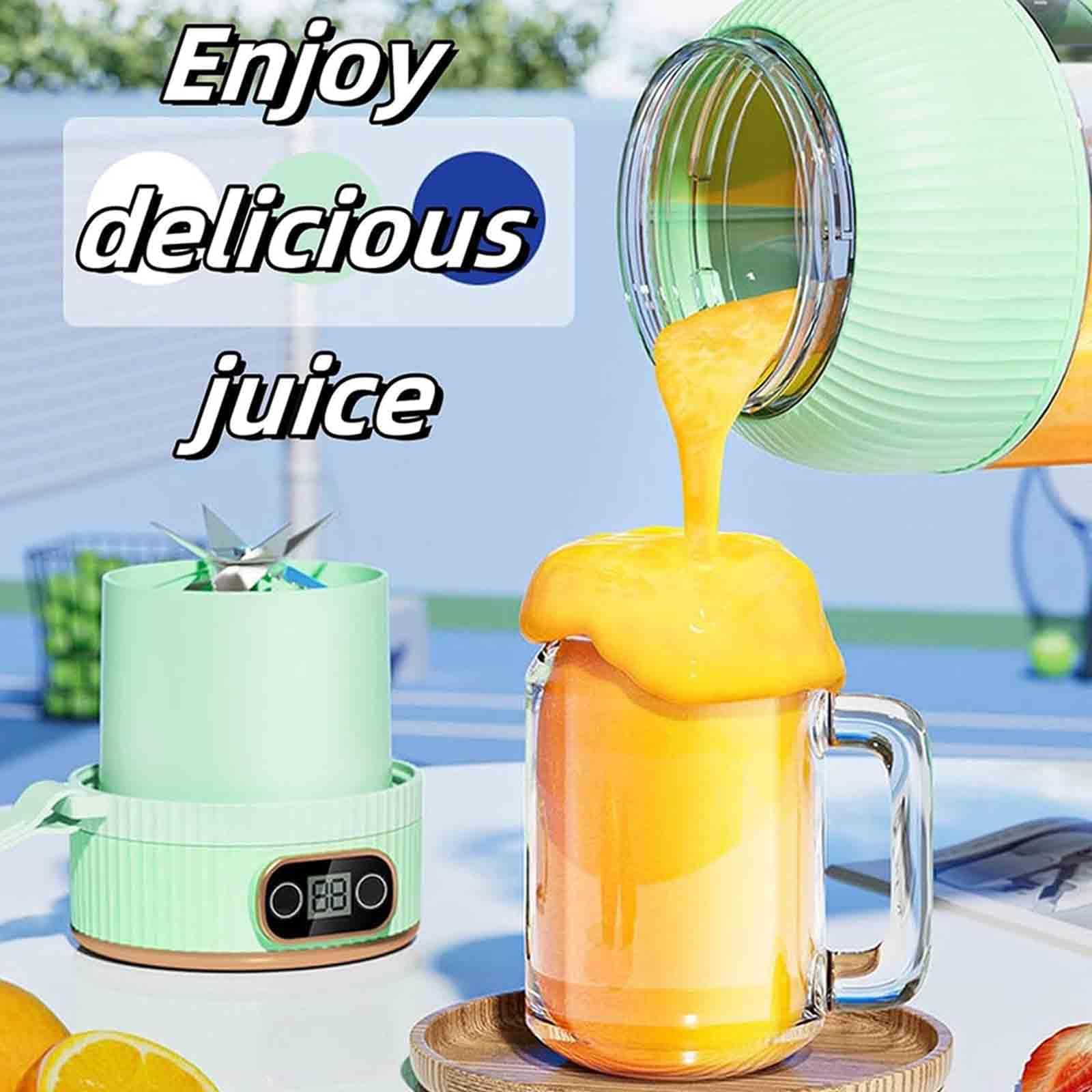 Tazza Frullatore Portatile, 1200ML Spremiagrumi Ricaricabile USB con Display Digitale, Mini Mixer Frutta Elettrica per Cucina, Viaggio, Ufficio, Facile da Pulire
