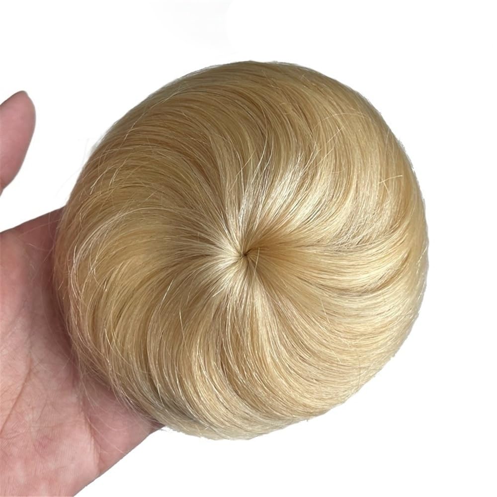 Uso diario en fiestas Moño de cabello humano, moño dona instantáneo, coleta con cordón(613)