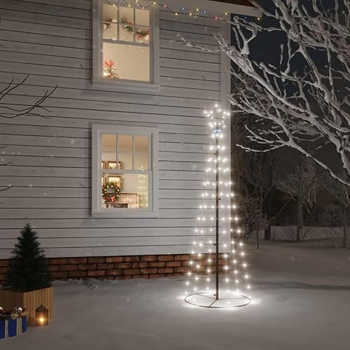 Árbol de Navidad con forma de cono de Navidad, árbol de Navidad blanco, árbol de Navidad preiluminado, arbol de Navidad con Luces, blanco frío 108