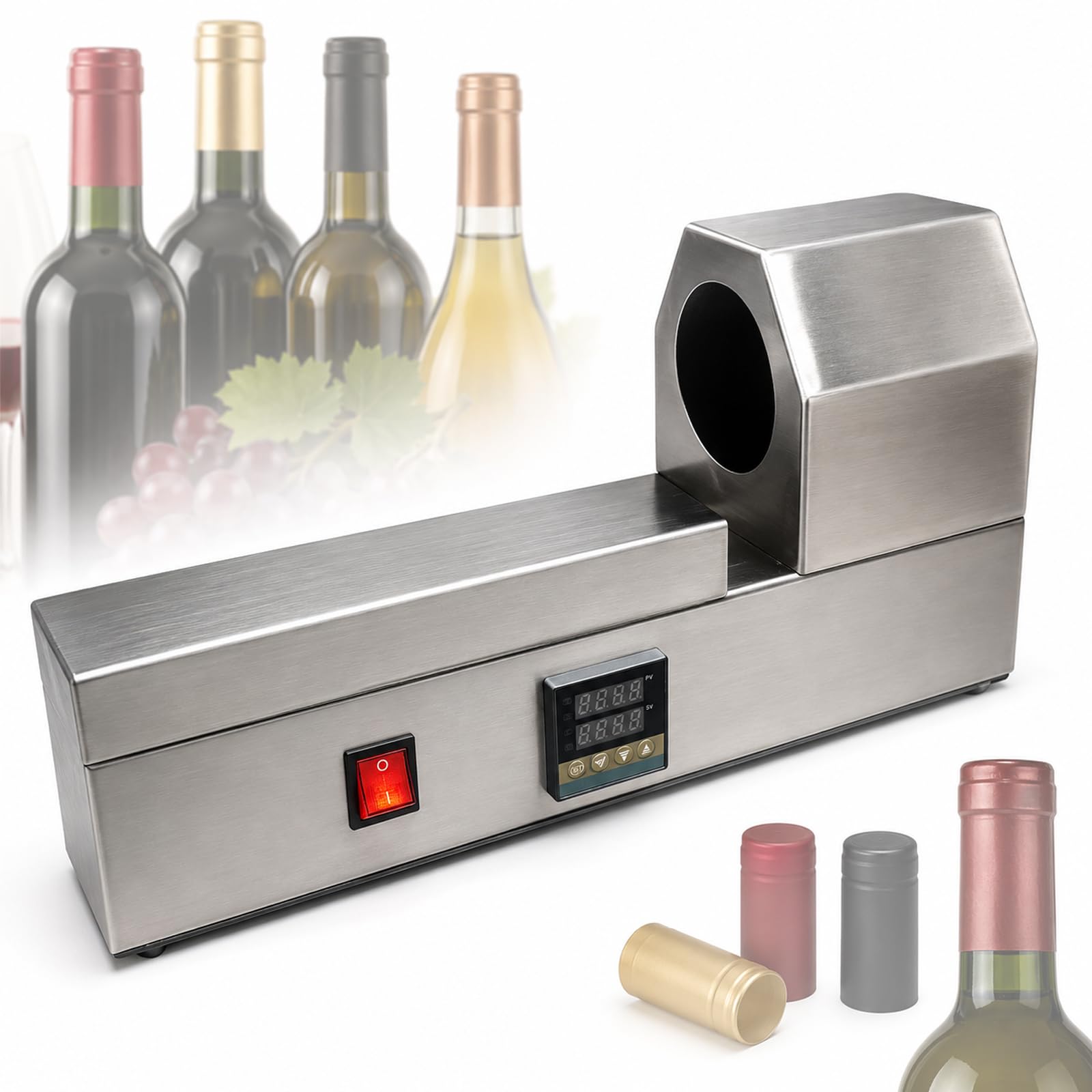 YIYIRAN Wine Bottle Capsule Shrink Machine, Manual Bottle Cap Heat Shrink Sealer For Pvc Capsules, Bottle Neck Sleeves, Wine Bottles, Beverage Bottles And Small Batch Packaging