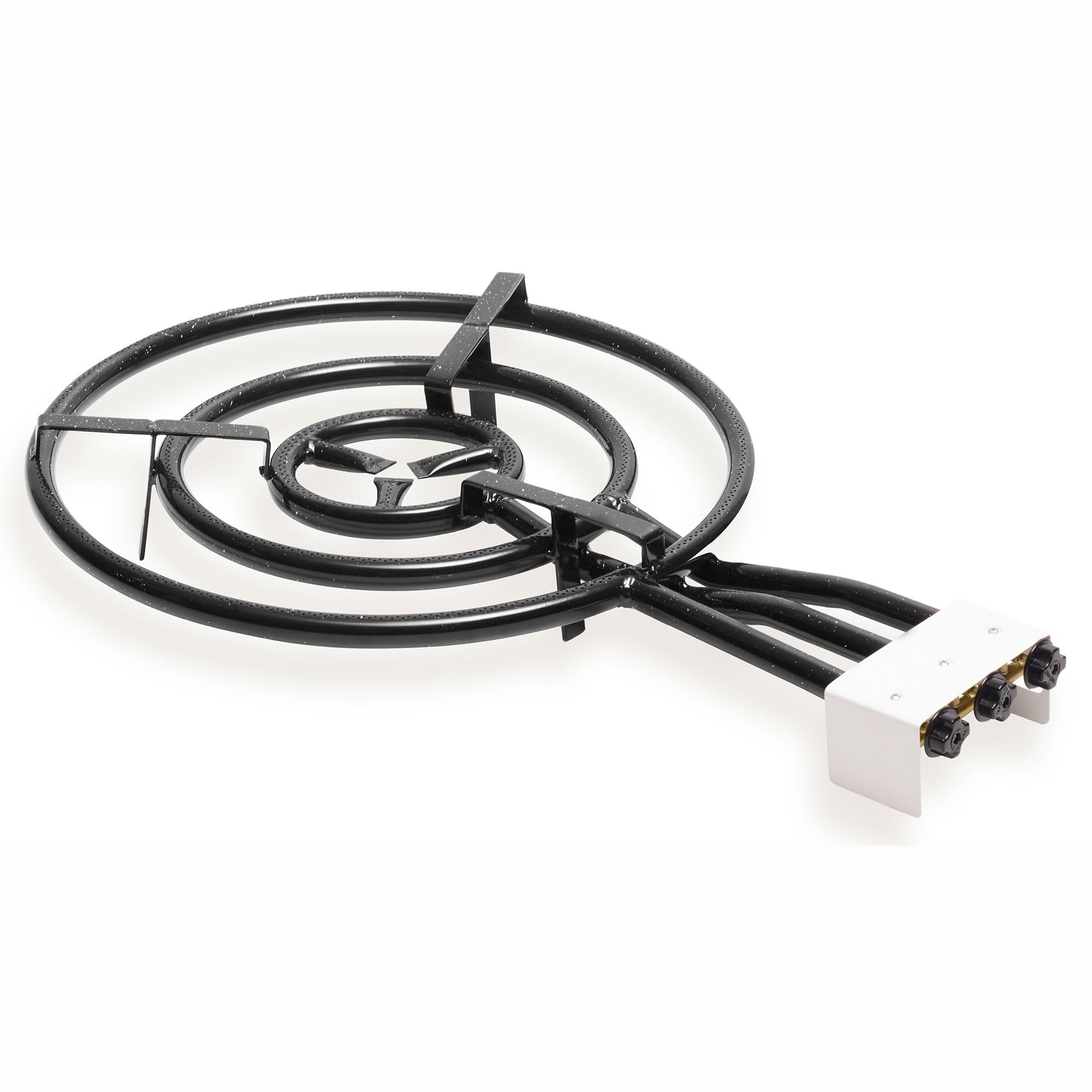 briebe Set Bruciatore a Gas Paellero 3 Fuochi 60-40-20 cm + Padella per Paella Smaltata 65 cm 22 Porzioni + Supporti 3 Gambe, Robusto Treppiede Regge Fino a 200 KG, Kit Paella