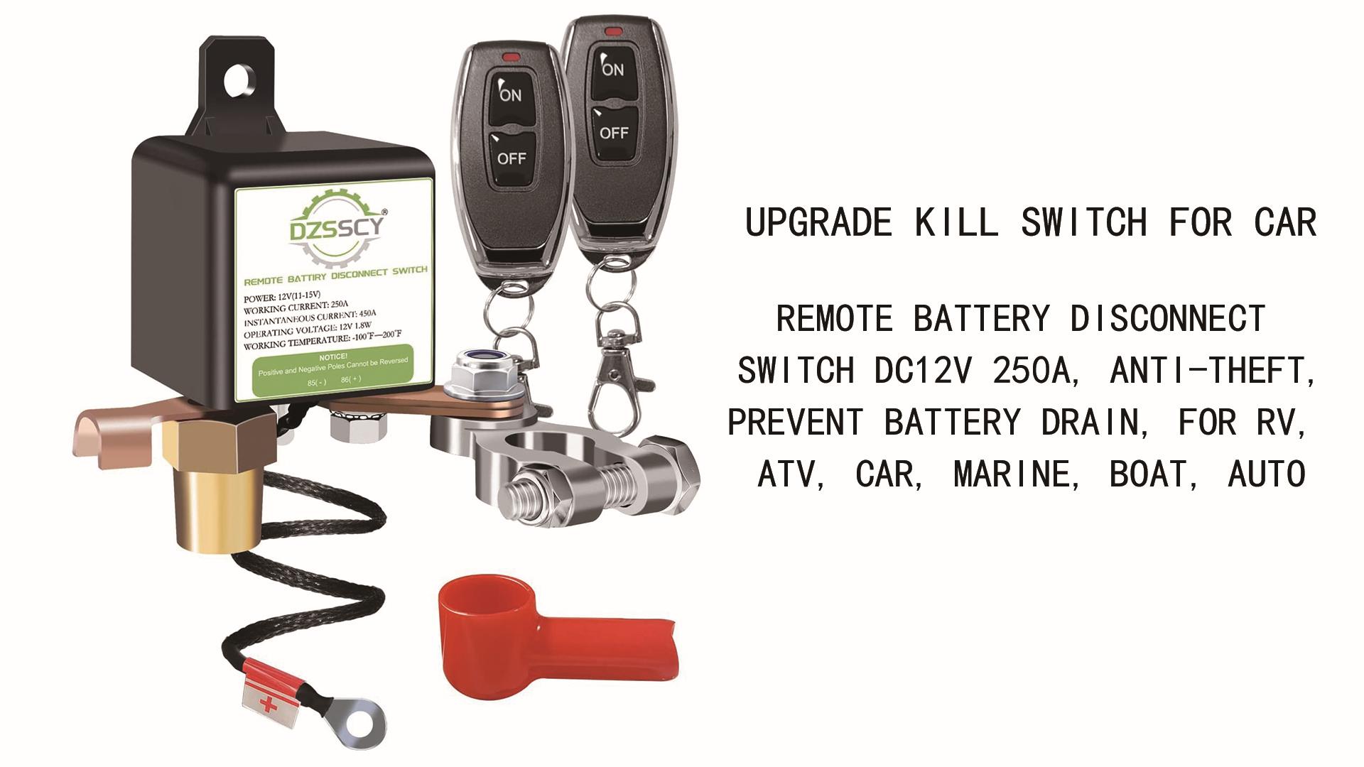 Remote Battery Disconnect Switch 12v, 250A, Prevent Battery Drain, Disconnect