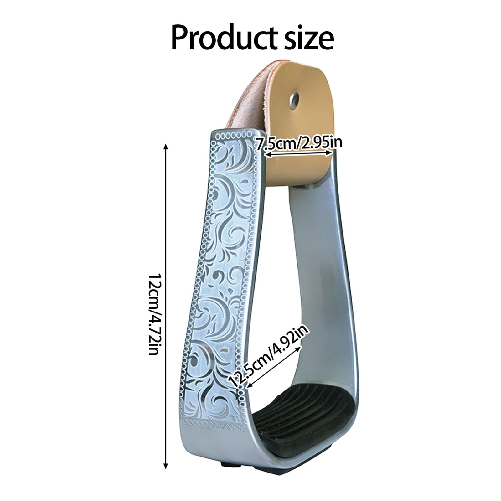 Estribos de aluminio acolchados occidentales ligeros para montar a caballo para sillines de equitación, suministros de sobrecalzado con alfombrilla de goma antideslizante