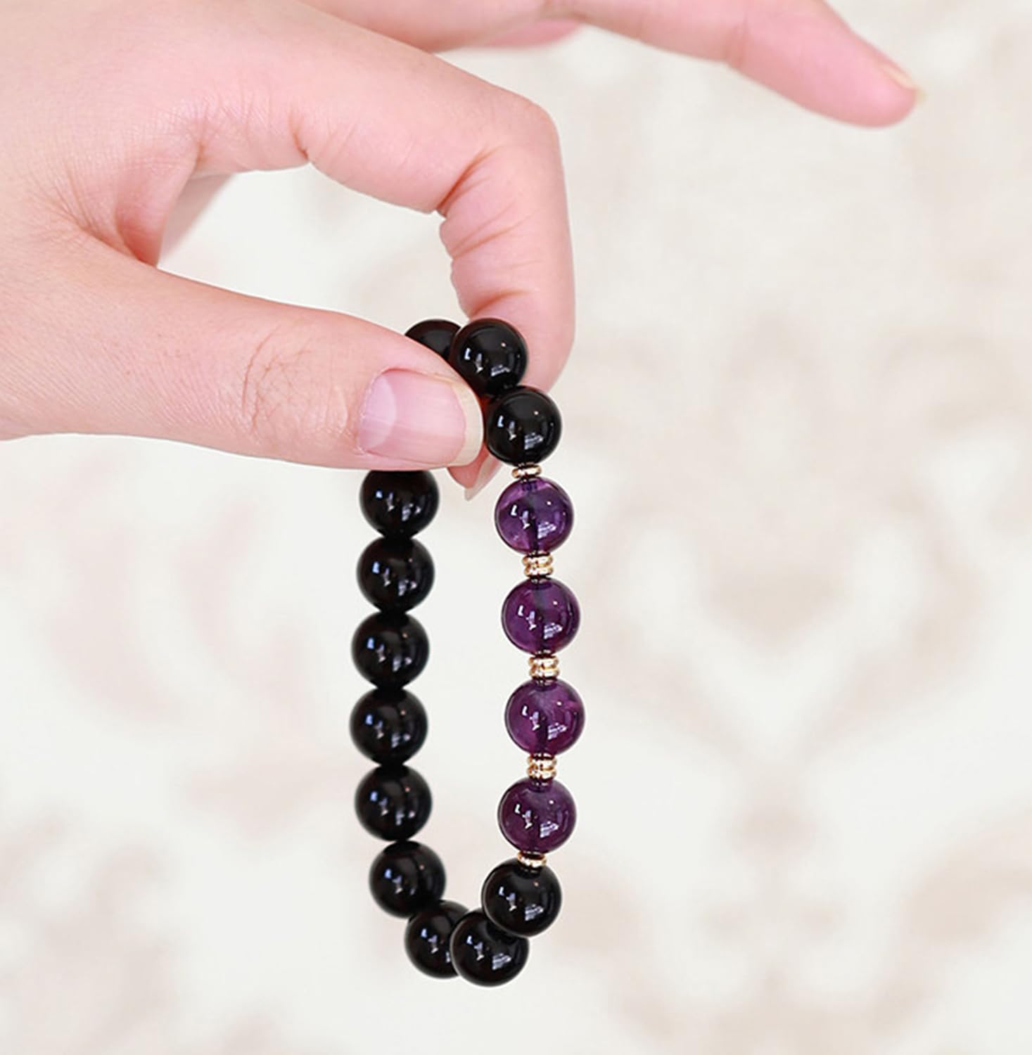 Bracciale perline cristallo pietra naturale, bracciale singolo pietra | Gioielli per yoga e meditazione da uomo, braccialetto di cristallo curativo per vacanze e regali di compleanno