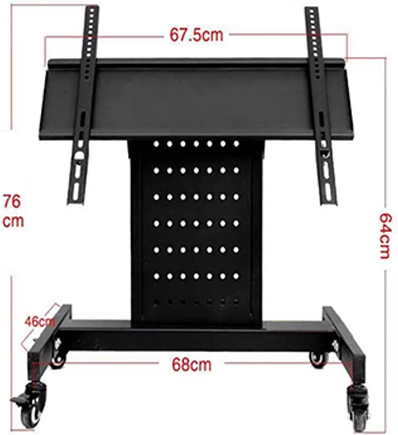 Braccio per Monitor, Supporto TV, Supporto TV con Ruote, Carrello TV Mobile su Ruote per Schermi Piatti/Curvi da 32 A 70 Pollici, TV per Casa E Ufficio, Portatile