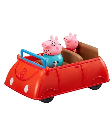 Planet Superheroes PVC Peppa Pig Push Car with Peppa Pig and Daddy Pig Figures for Boys and Girls