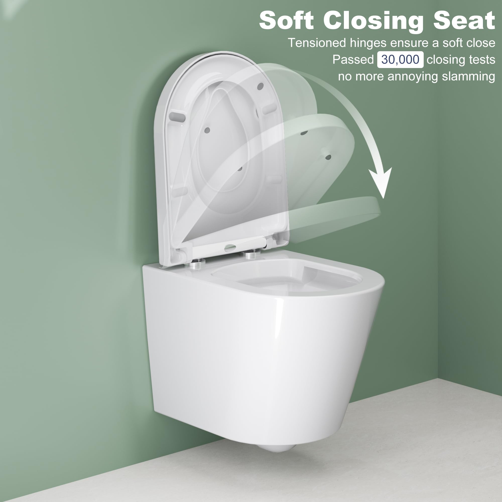 Toilettendeckel mit Kindersitz Absenkautomatik, WC Sitz Klobrille Toilettensitz mit Quick-Release Funktion& Verstellbaren Scharnieren WC Deckel aus UF Duroplast, Long D-Form Weiß
