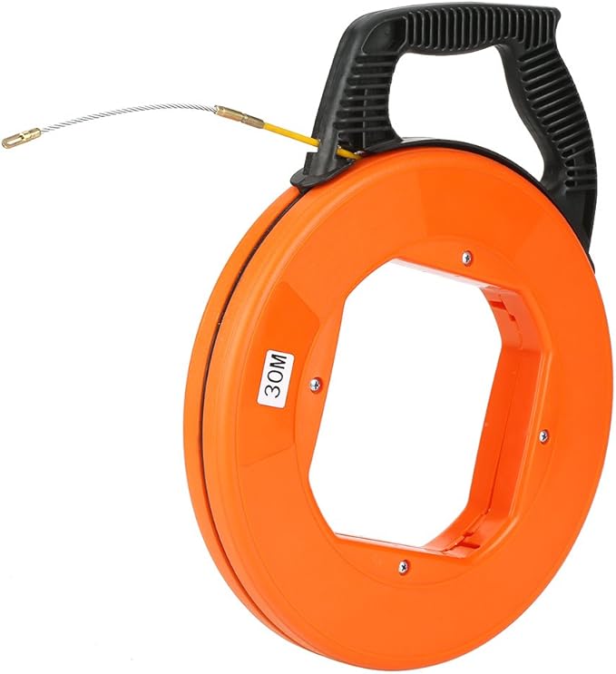Cable Puller, 30m 100 Foot Reach, NonConductive Fiberglass Fish Tape