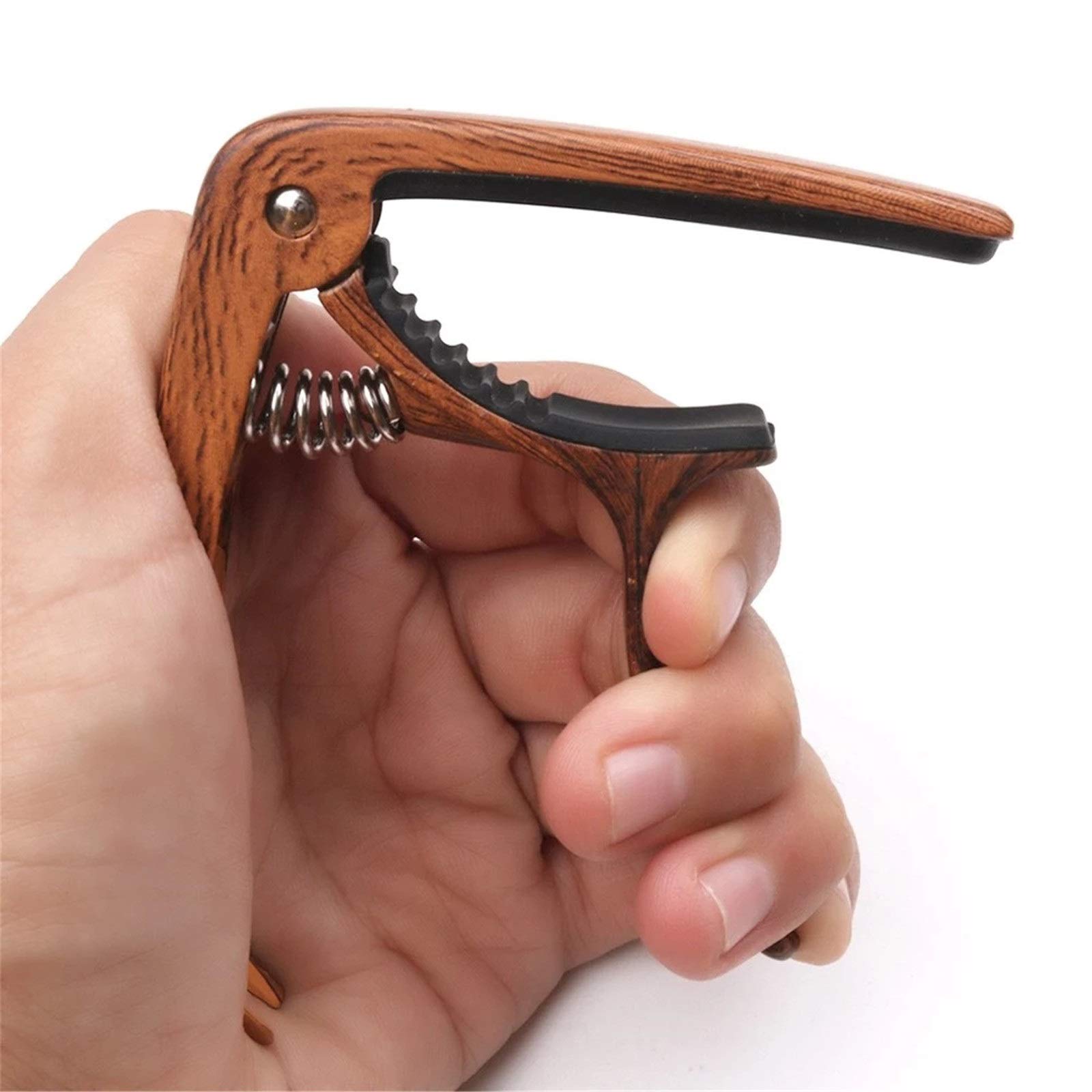 Capodastre en métal pour Guitare avec extracteur de goupille pour Guitare électrique avec Porte-médiator (Couleur : comme indiqué, Taille : Taille Unique) (Taille Unique comme indiqué)