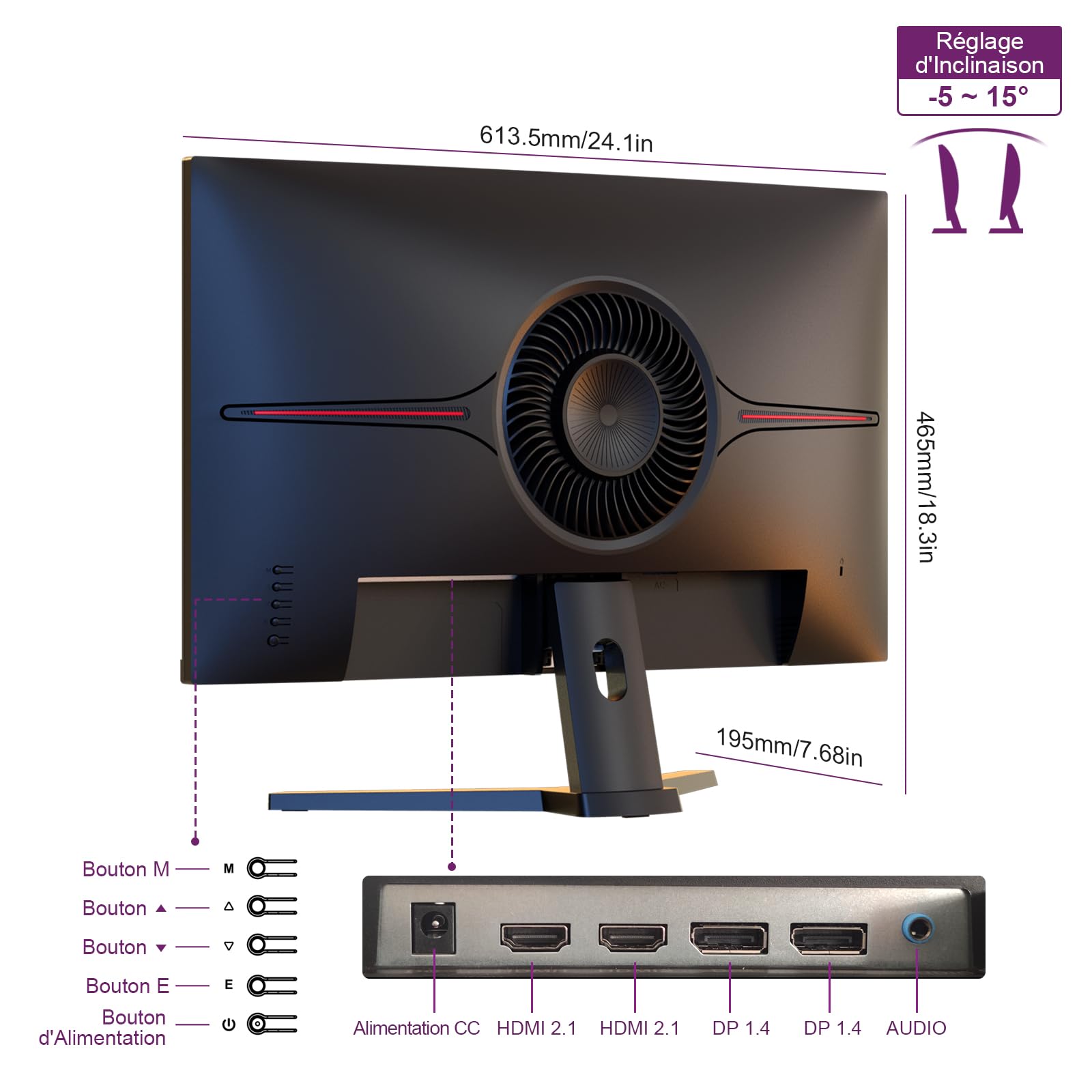 27 Inch Gaming Monitor, Computer Monitors 200Hz, QHD 1440p, IPS, 1ms, 95% DCI-P3, Eye-Care, Lowblue, HDMI 2.1 & DP 1.4