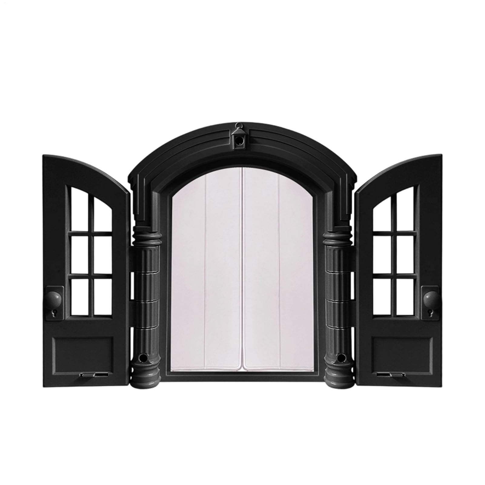 Katzenklappe für Wohnungstüren,Ausbruchsicher für mittelgroße Rassen - mit Doppelpaneele, französischer Stil, 24x27,5x7,2 cm | für Schlafzimmer Garage Innenraum Außenwand Türöffnung Terrasse Haus