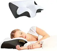 Travesseiro para apneia do sono, travesseiro cervical profissional para alívio da dor no pescoço, travesseiro ortopédico de suporte de pescoço de espuma viscoelástica para dorminhocos laterais, costas