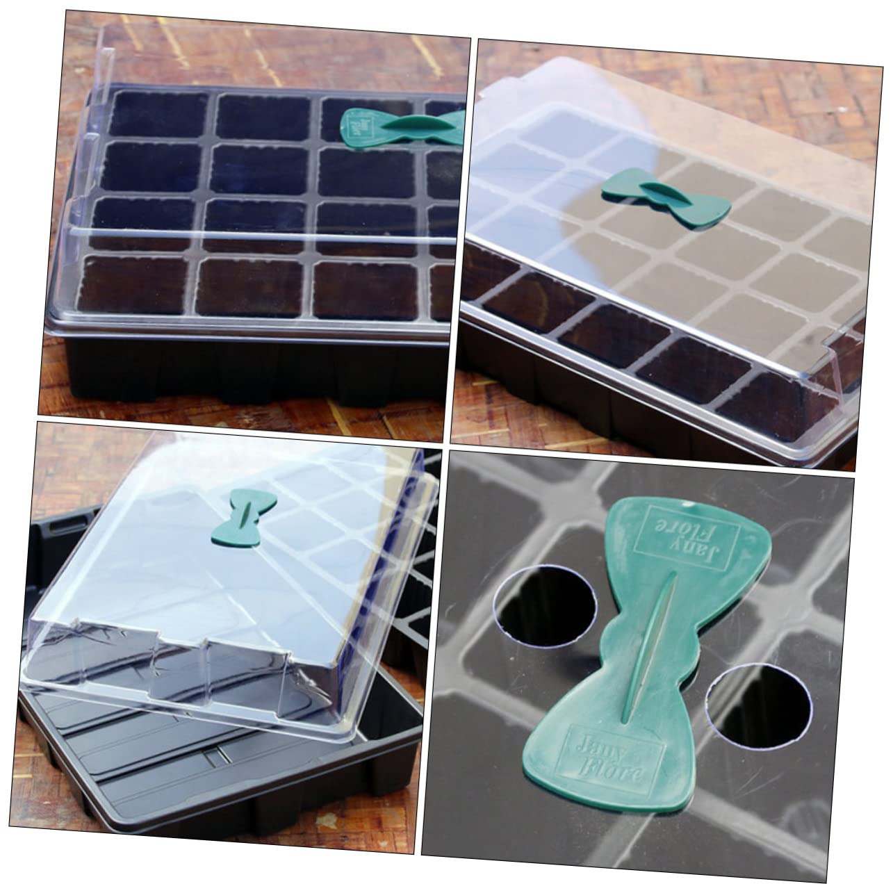 Abaodam 3juegos Bandejas para Plántulas de Huecos Rejilla Resistente para Germinación de Hortalizas Suministros de Jardinería