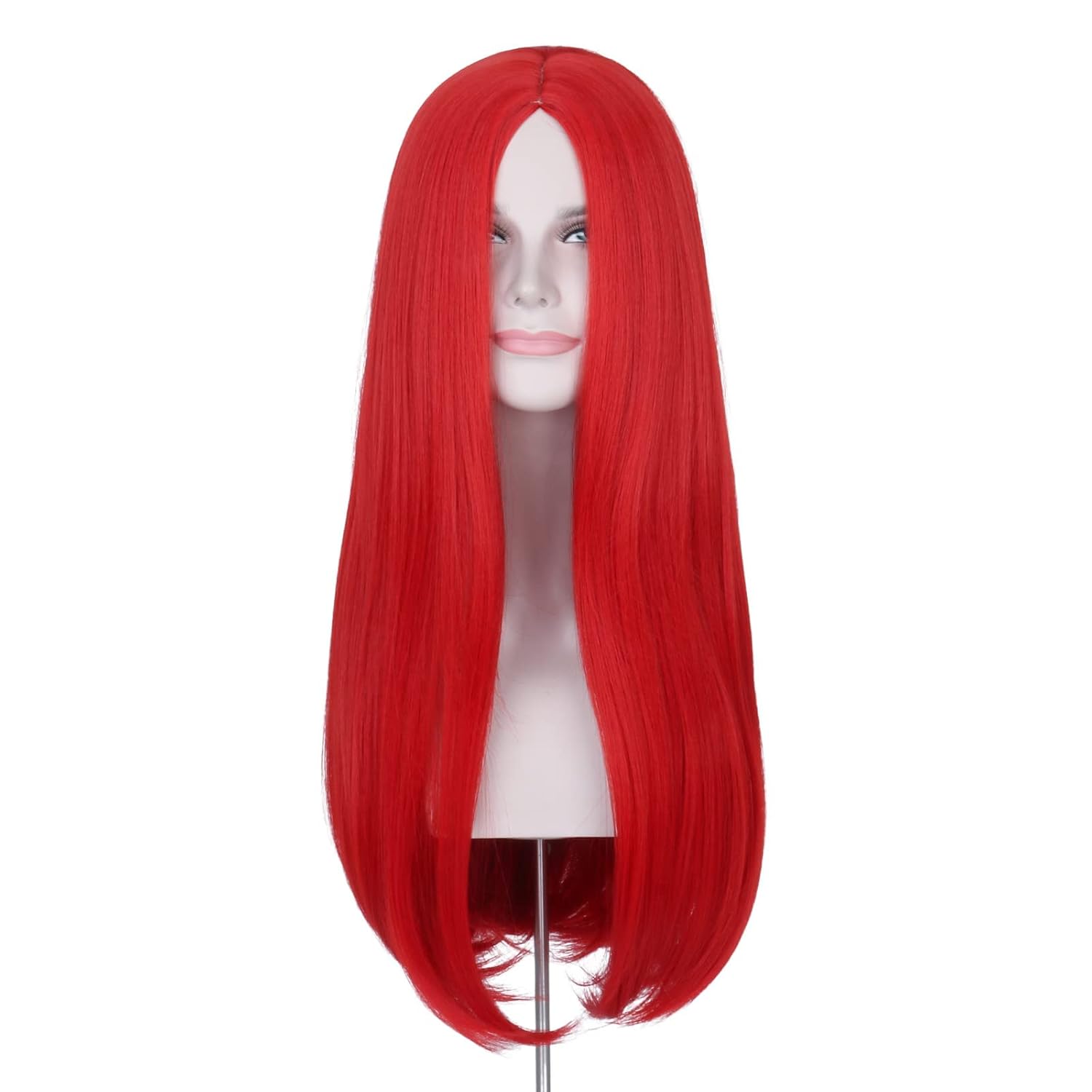 Miss U Hair Red Costume Wig for Women 26 Inch Long Straight Red Hair Middle Part Synthetic Halloween Cosplay Wigs - Image 9