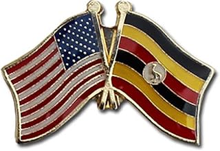 AES Wholesale Pack of 6 USA American & Uganda Country Flag Bike Hat Cap lapel Pin