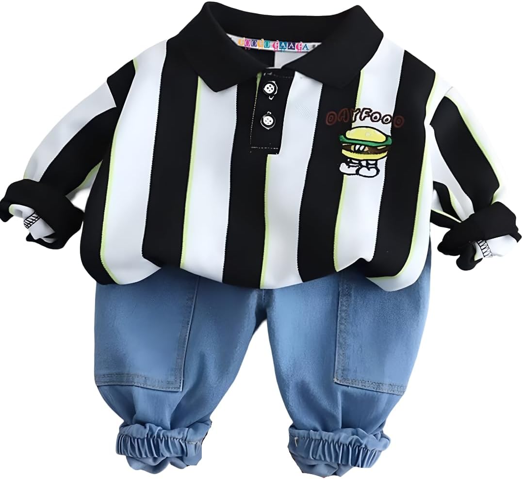 Googo Gaaga Printed SweatShirt with Joggers for Boys - Cotton Clothing Set for Baby Boy | Soft Fabric Full Sleeves Sweat Shirt | Regular Fit Kids Outfit