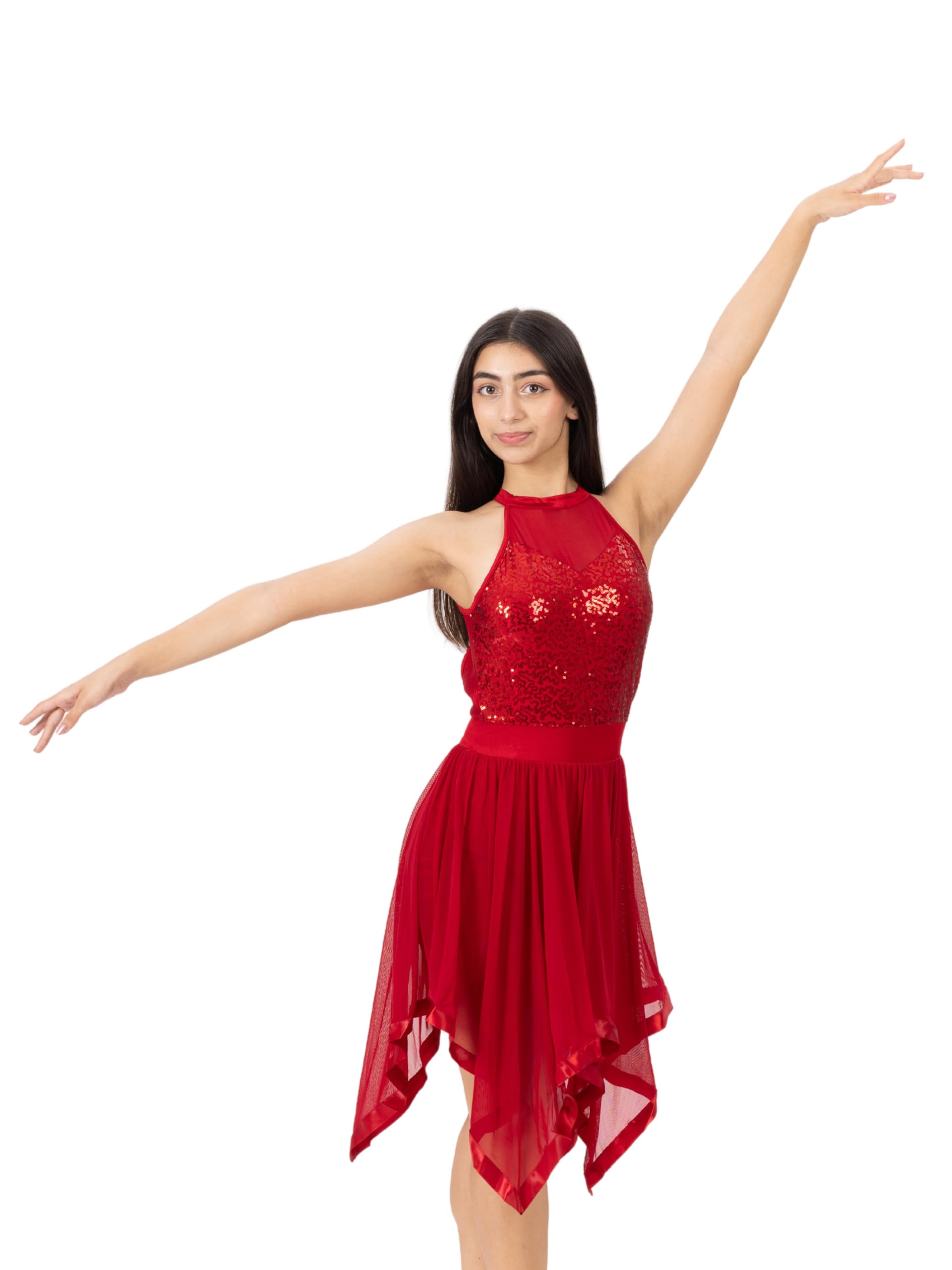 IKAANYAWomen Leotard or Unitard Performance Dress for Contemporary, Lyrical, Modern, Ballet, Ballroom, Dance