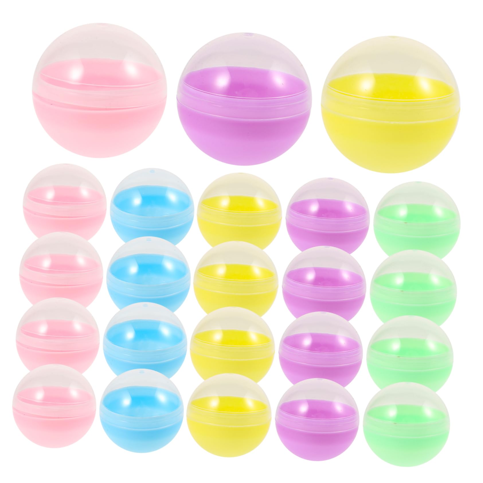 Parliky Gumball Vending Machine Capsules 50pcs Small Round Capsules for Gumball Machine Fillable Balls Candy Storage Box Display