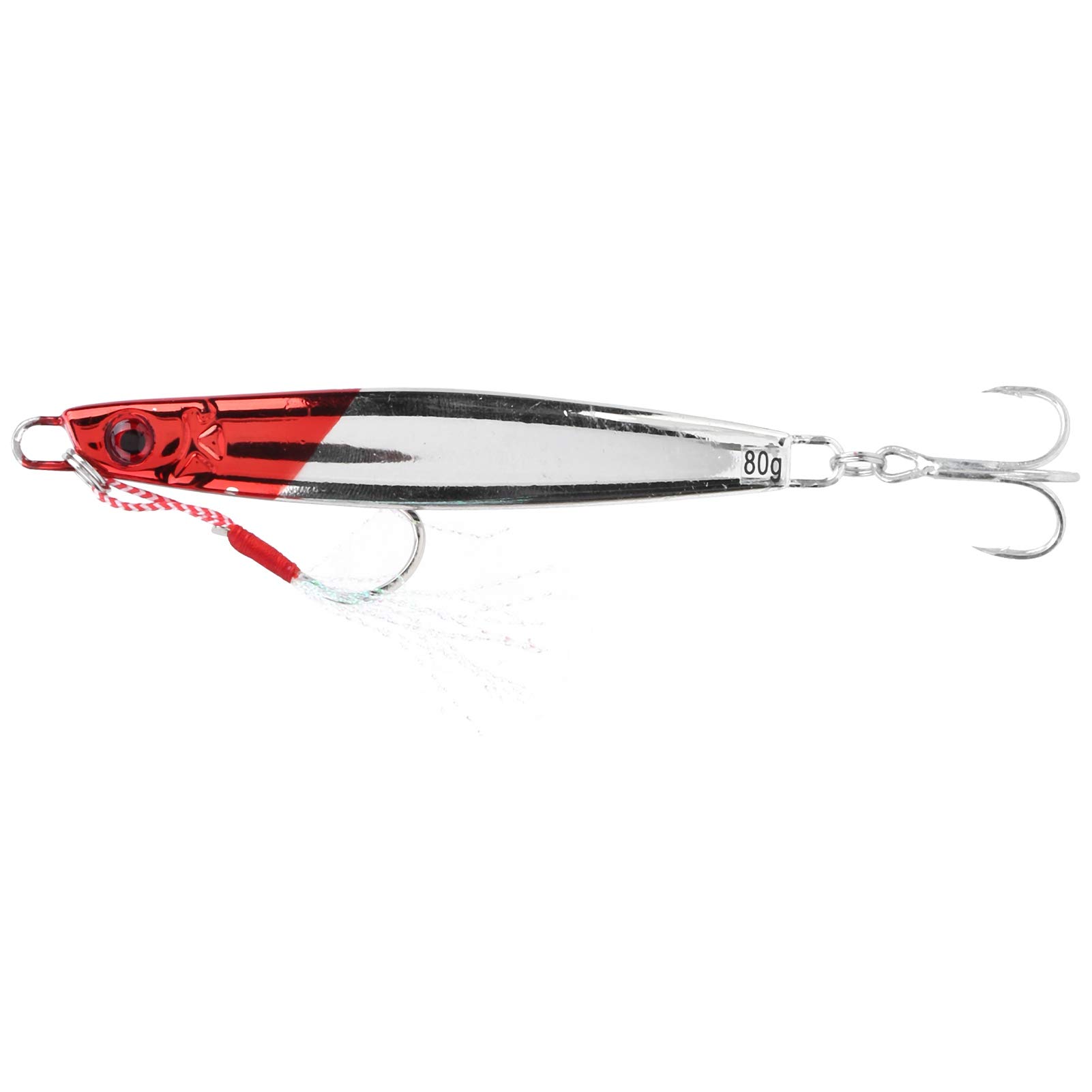 Keenso Fishing Lure Bait, Electroplate Red Heads Fishing Baits and Lures Sea Fishing Bait Saltwater Fish Bait with Sharp Hook & 3D Eye