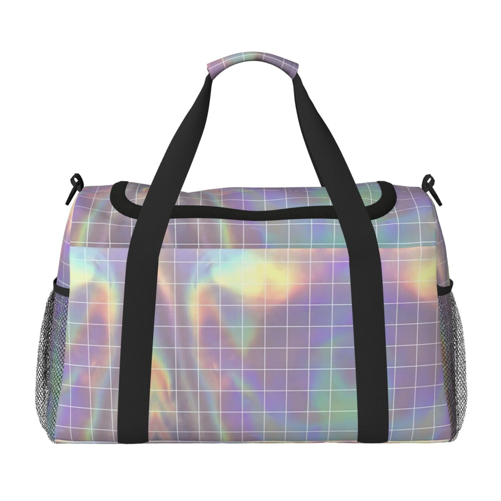 Borsone da viaggio quadrato riflettente grande pieghevole impermeabile borsa da notte borsa da spiaggia nuoto piscina sport palestra