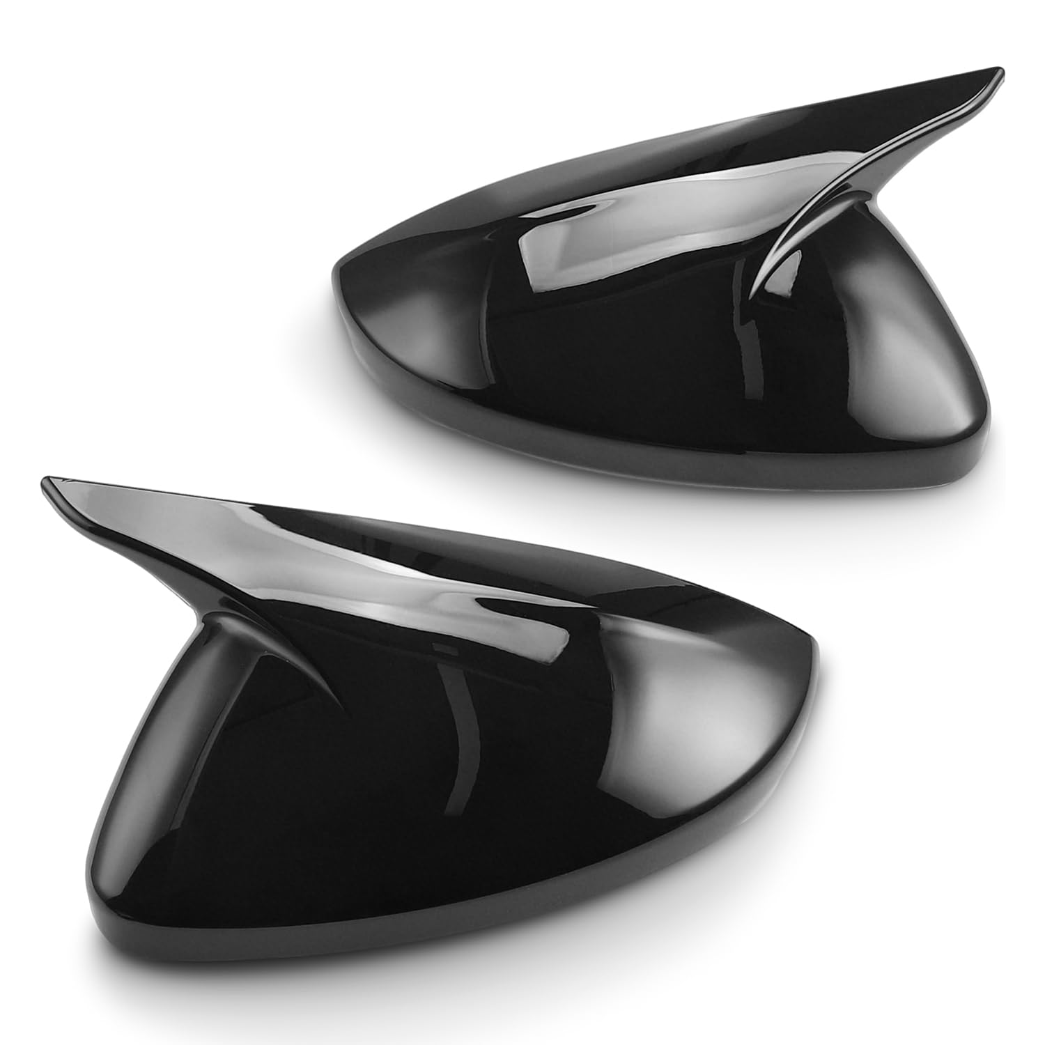 TECTICO Copri Specchietti Retrovisori - Calotte Specchietti Esterni Compatibile con Peugeot 208, 308, 408, 508, 307, 2008, 4008, 5008 (2013–2023), Nero Lucido, 1 paio