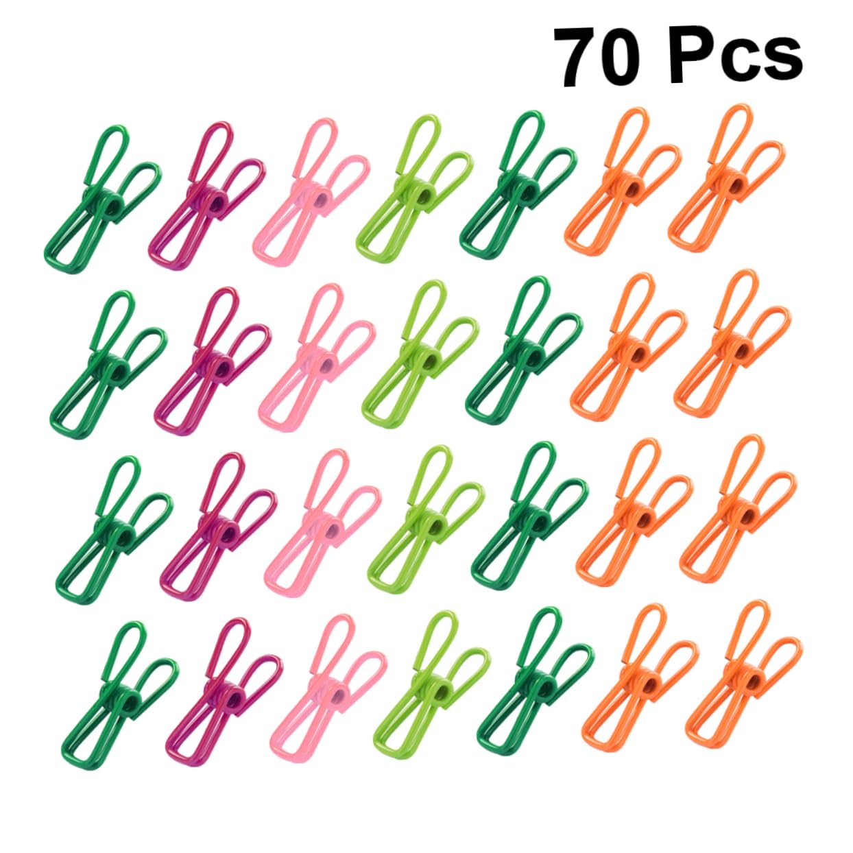 Mollette per Bucato Colorate e Clip Antiscivolo in Plastica e Metallo, Fermagli Resistenti per Trapunte e Lenzuola, 70 Pezzi per Uso Domestico e Stendibiancheria Colore Casuale