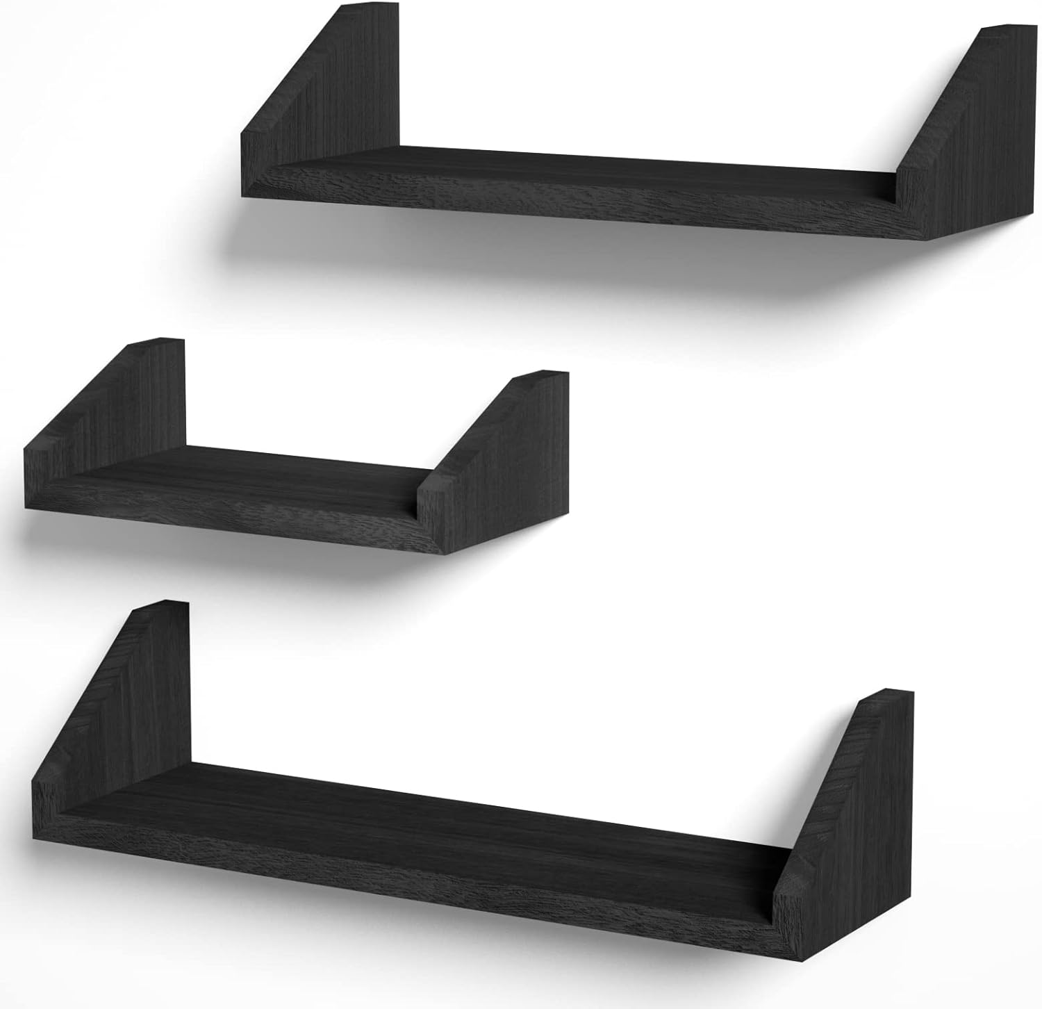 SRIWATANA Floating Shelves Wall Mounted Set of 3, Solid