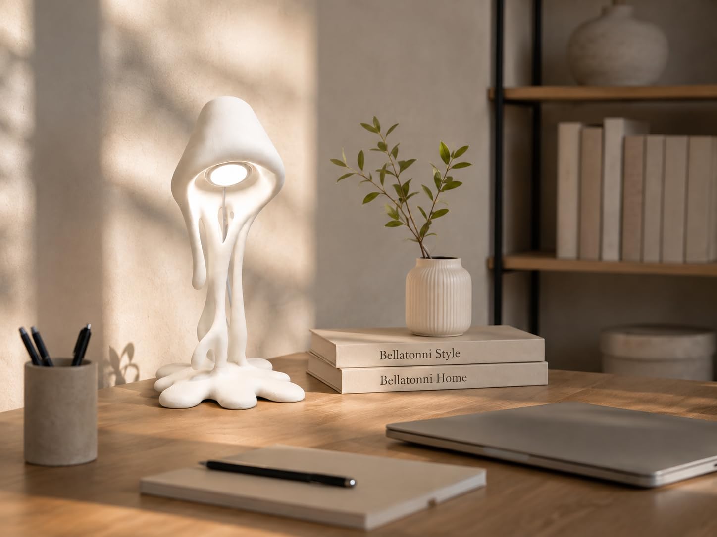 Genérico Candeeiro da tavolo com design fusione uma peça di decoração che sembra scultura.