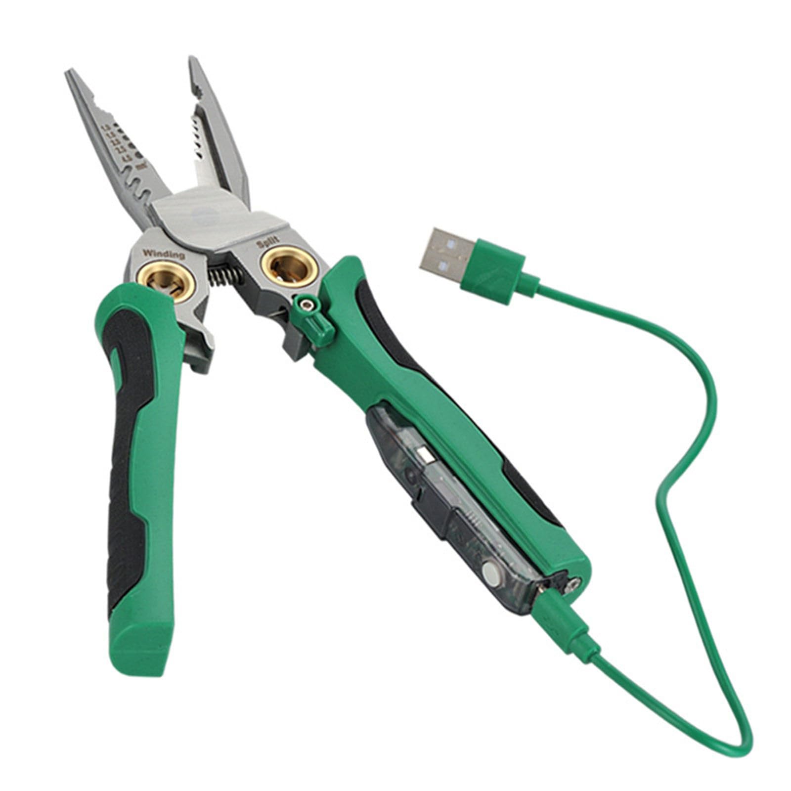 Insulated Electrician Pliers for Voltages Testing Wire Cutting and Stripping Tasks Wire Stripper Cutter Multiple Function Multifunctional Electrician Pliers with Voltages Tester
