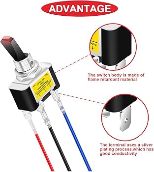 ルーさん専用 Amazon.co.jp: 12mmサイズ 配線済みトグルスイッチ ロッカーライト付き