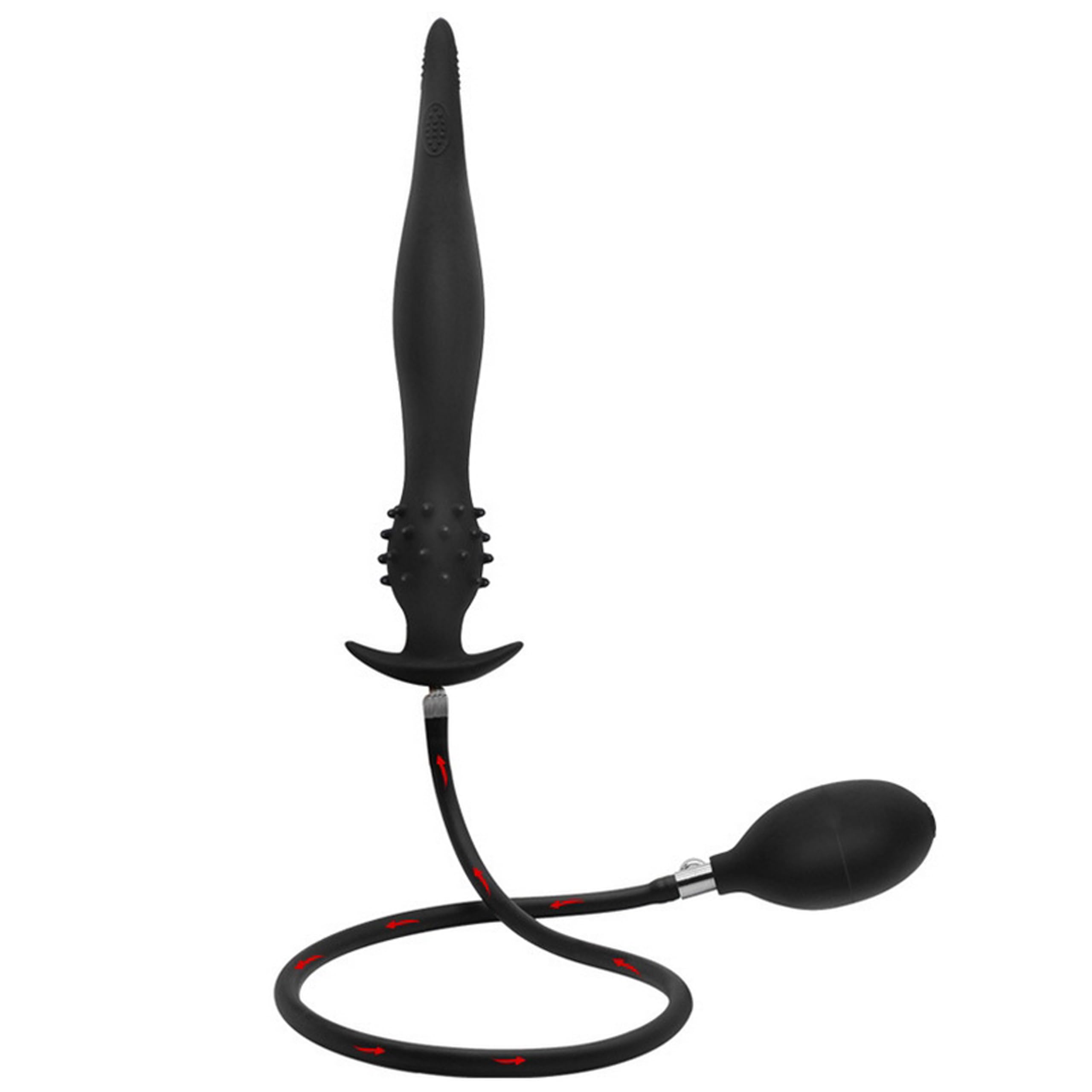 FOPS Plug Anale Gonfiabile per Uomo Donna 25-34cm Divaricatore Anale XL Silicone Nero Sex Toy per Stimolazione Profonda Regolabile D22-12