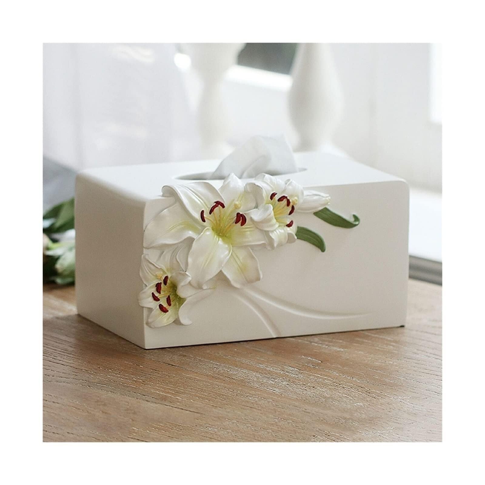 Tissue Dispenser Box Napkin Holder Tissue Box Creative Living Room Desktop Resin Flowers Paper Coffee Apartment Must Haves