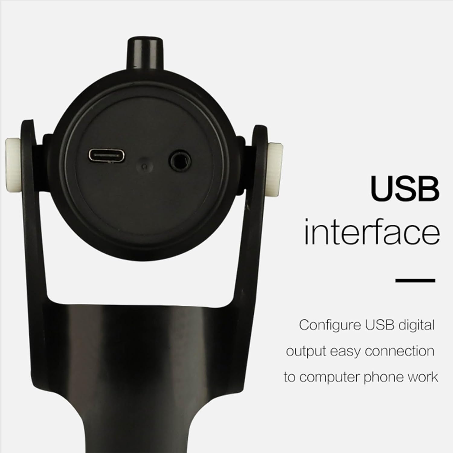 USB Condenser Microphone with RGB Light, Recording Microphone for Laptop PC iOS, 360 Degree Rotatable Computer Microphone with Live Monitoring and Noise Reduction