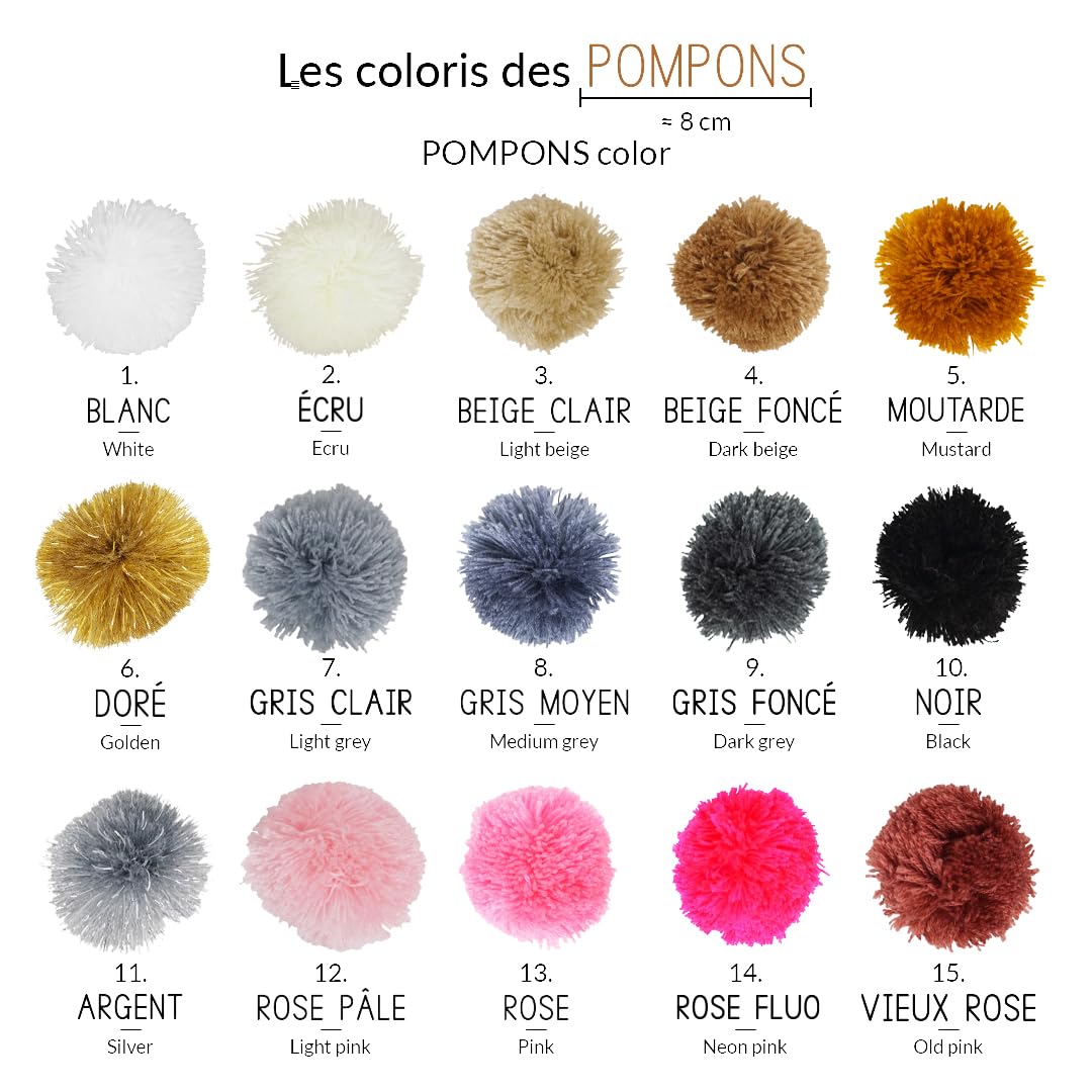 Coffre de rangement personnalisé 60cm (Broderie + Pompons)