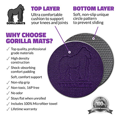 Gorilla Mats Premium Large Yoga Mat – 6' x 4' x 8mm Extra Thick & Ultra Comfortable, Non-Toxic, Non-Slip Barefoot Exercise Mat – Works Great on Any Floor for Stretching, Cardio or Home Workouts - Image 3