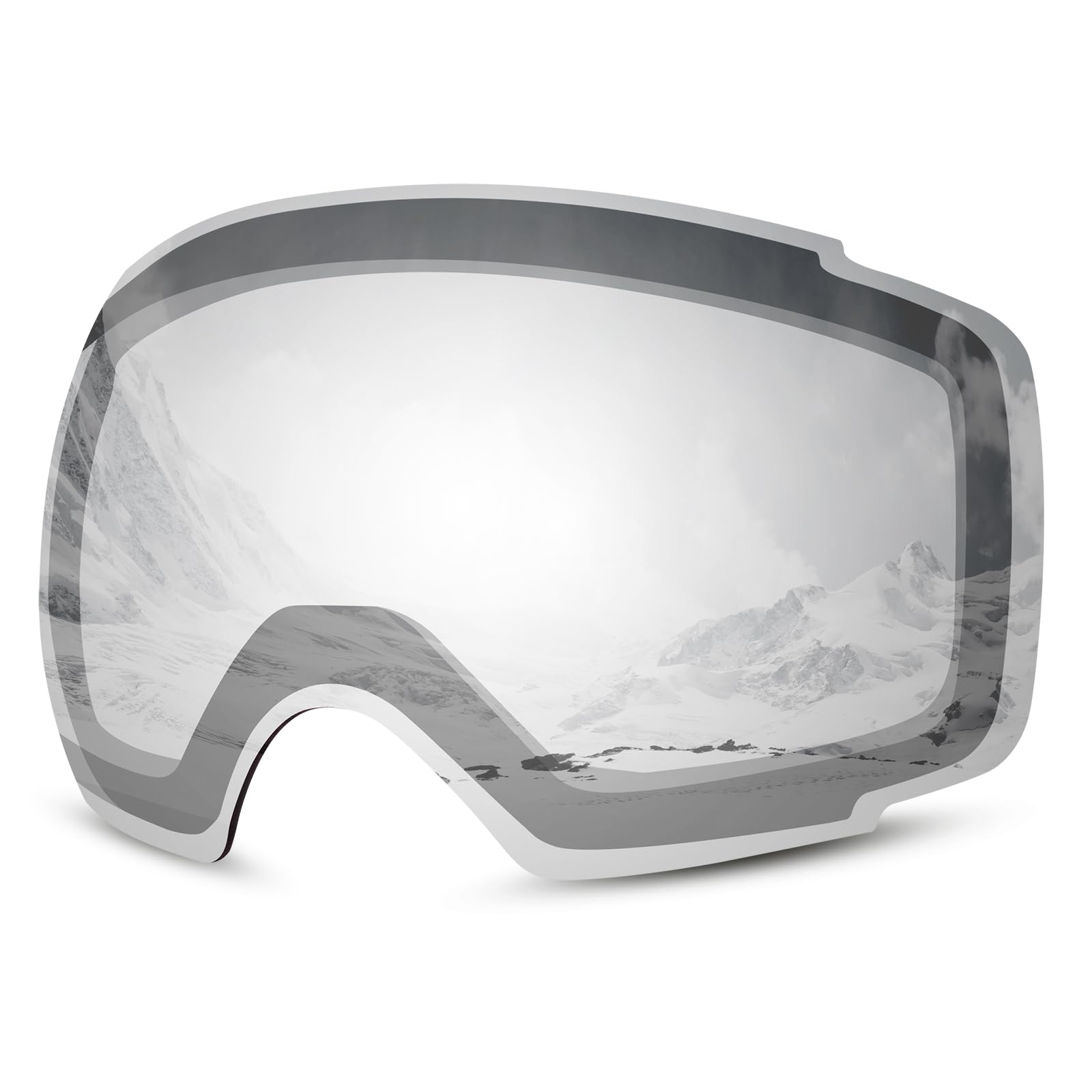 Odoland Occhiali da sci unisex per uomo e donna ragazzi occhiali da snowboard senza montatura con vetro magnetico intercambiabile protezione UV anti-nebbia occhiali da neve compatibili con casco per