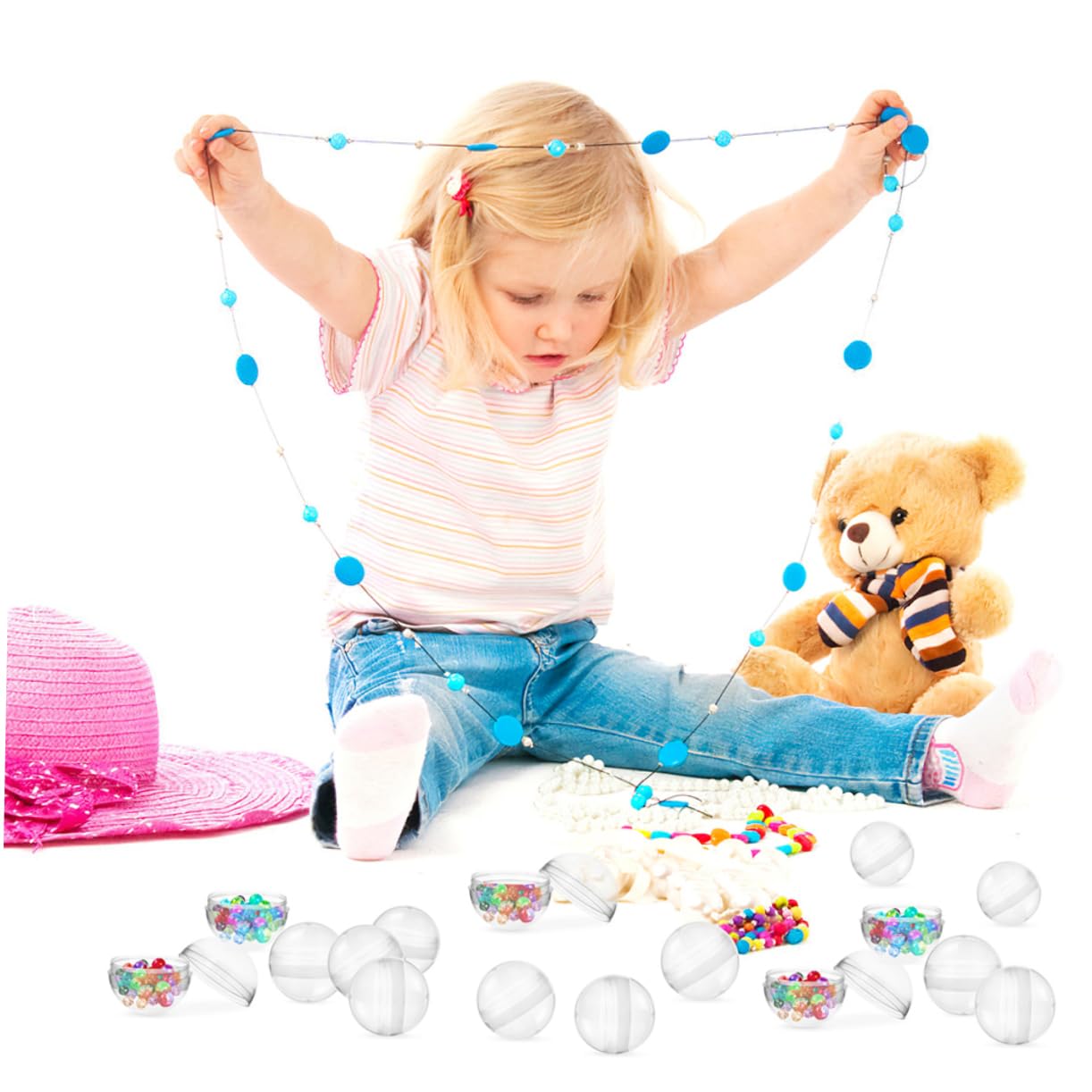 Toyvian 100 Cápsulas Transparentes Redondas para Máquinas de Vending, Pequeñas y Rellenable, Ideales para Fiestas Infantiles y Regalos, Diseño Resistente para Proteger Dulces y Juguetes