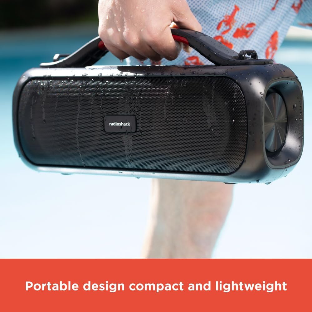 Person holding the portable speaker