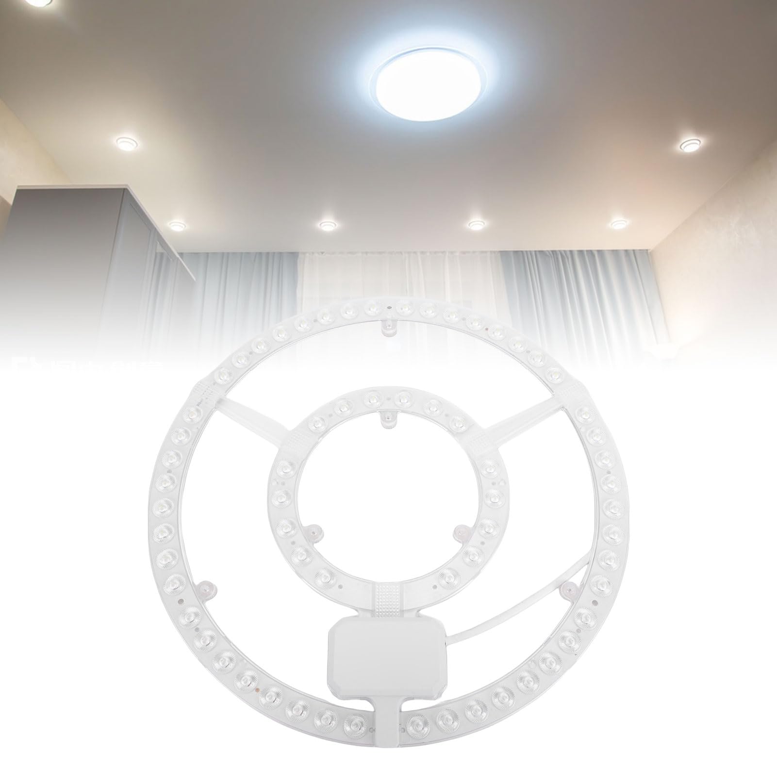 Bewinner Kit de Adaptación del Motor de Luz LED de 12.01 Pulgadas, Módulo Redondo de Luz de Techo LED Módulo de Luz de Techo de Alto Brillo de Luz Blanca Panel de 72 W para Reemplazo