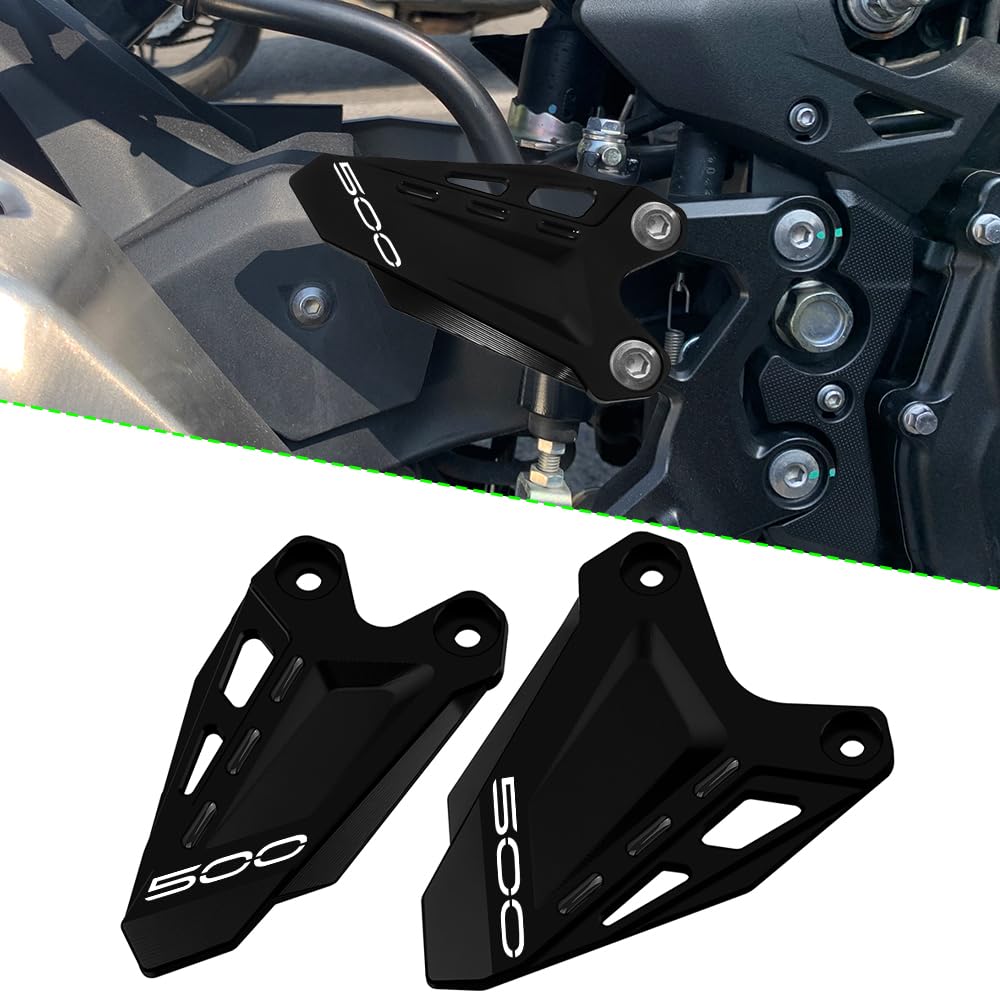 Modeer Per Kawasaki Ninja 400 Z400 2018-2024 | Ninja 500 Z500 2024 Moto CNC Poggiapiede Pedale Protettore Poggiapiede Piastre per Talloni Copertura Protettiva Accessori (z500-nero)