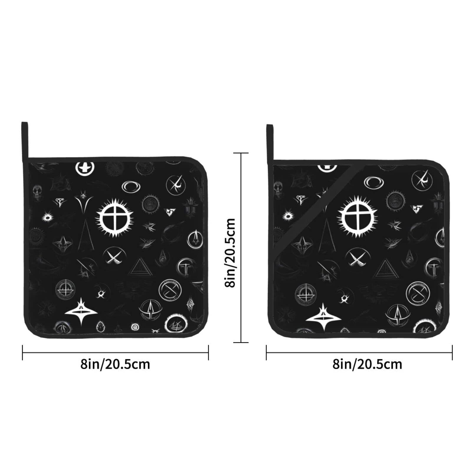 Lot De 2 Maniques Cuisine Coton à Carreaux Noir Et Blanc - 20x20 Cm, Lavable 60°C, Résistantes à La Chaleur