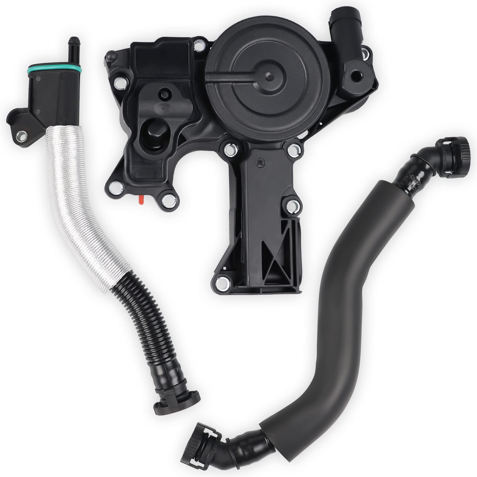 WATERWICH PCV Valve Engine Crankcase Vent Oil Separator Breather Hose Kit Compatible with Audi A3 A4 A5 Q5 TT VW Beetle CC Jetta Passat GTI Replacement for 06H103495 06H103495B