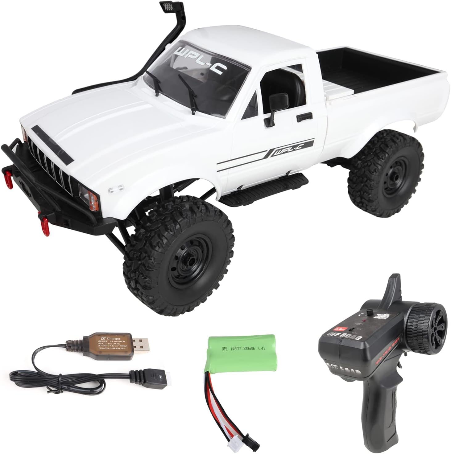 ARRIS RC Crawler Car, 1/16 Scale 4WD Off-Road Pickup Climbing Truck Toys, C24-1 2.4G Four Wheel Remote Control RC Vehicle Model for Adults