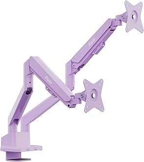 PS1D Wave Purple Dual Monitor Arm Stand Desk Mount - Fits up to 32 inches Monitors and up to 19.8lbs. VESA Compatibility and Integrated Cable Management