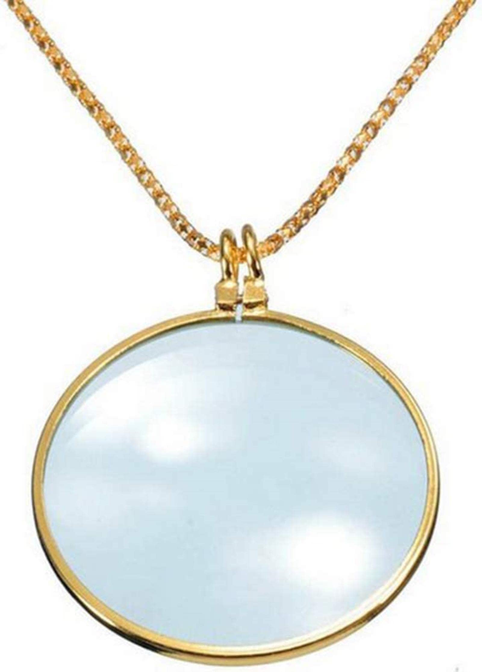 MRKU Collana con Lente d'Ingrandimento 10X Lente d'Ingrandimento da Lettura Tascabile Portatile Collana con Ciondolo Lente d'Ingrandimento in Oro Caldo Come Sempre