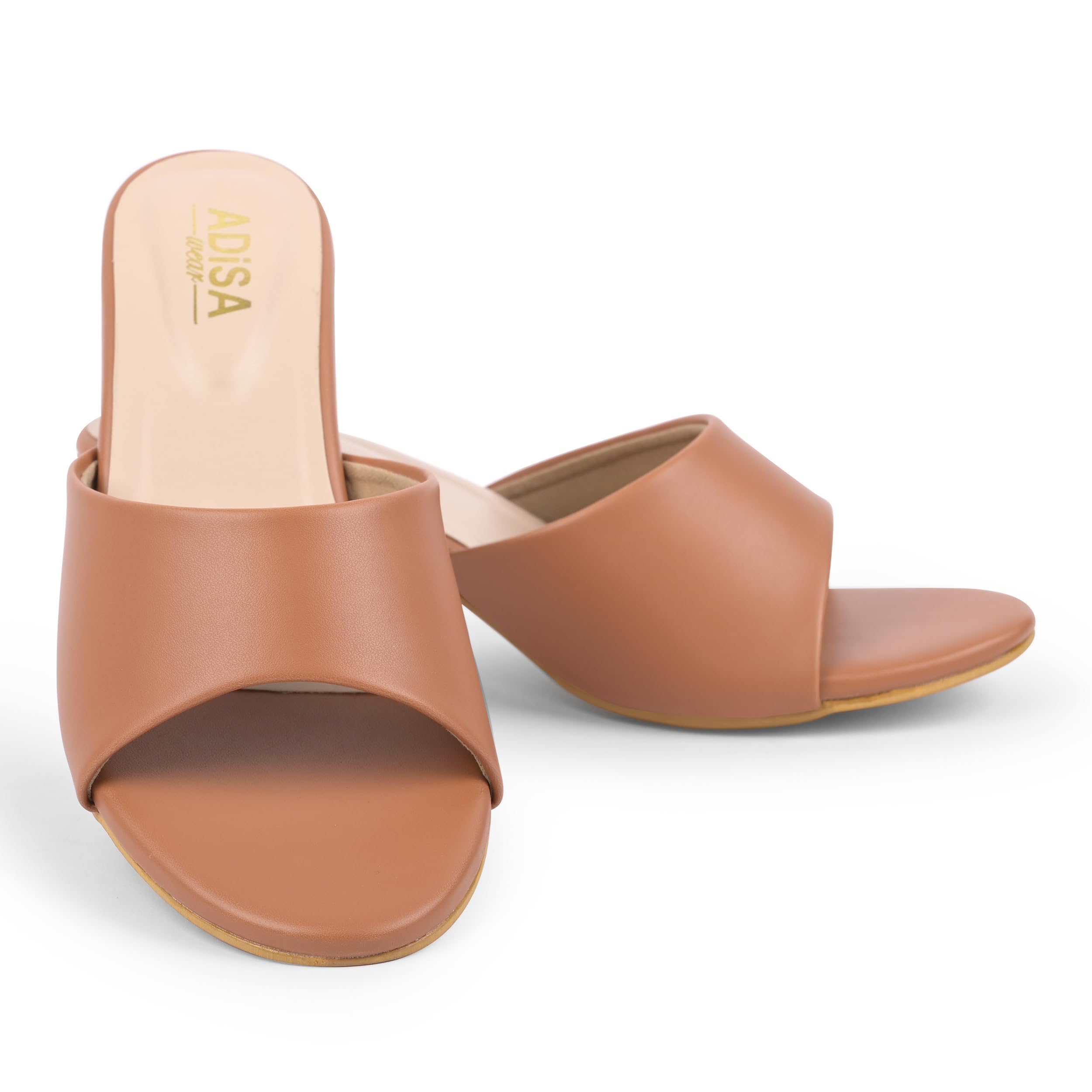 Women Girls Comfortable Slip-On Faux Leather Block Heel Sandals - Stylish All Day Comfort Ladies Footwear for Daily Wear-image-36