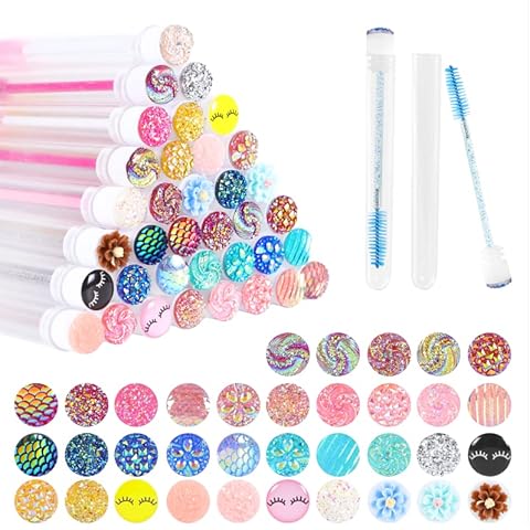 110 Pcs Disposable Mascara Brushes Diamond Eyelash Spoolies Makeup Brush Mascara Wand in Sanitary Tube Lash Supplies Cover