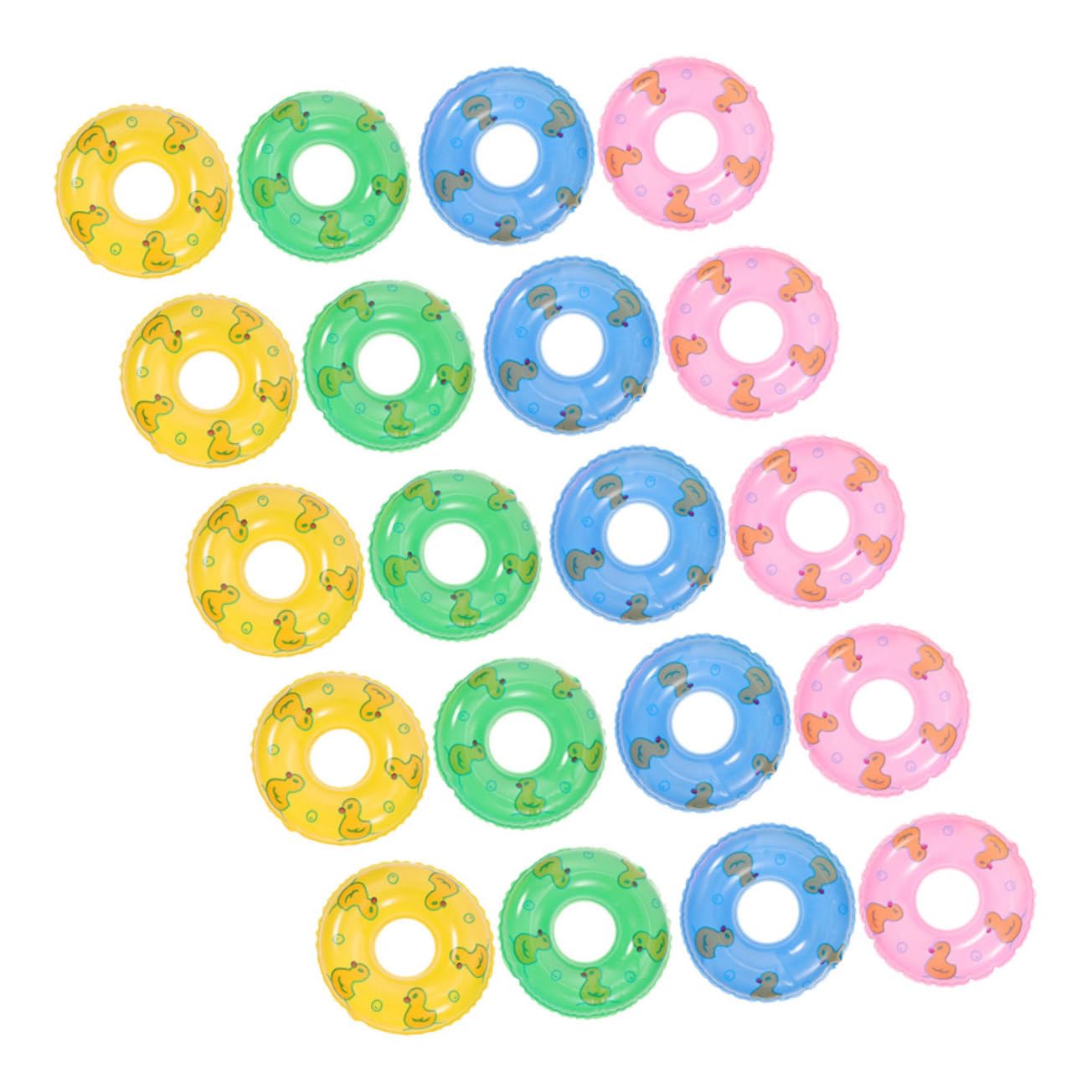 CORHAD 20Pcs Mini Swim Rings Inflatable Tiny Pool Floats for Mini House Decoration Random Colors Material for Pool Parties and Creative Decor