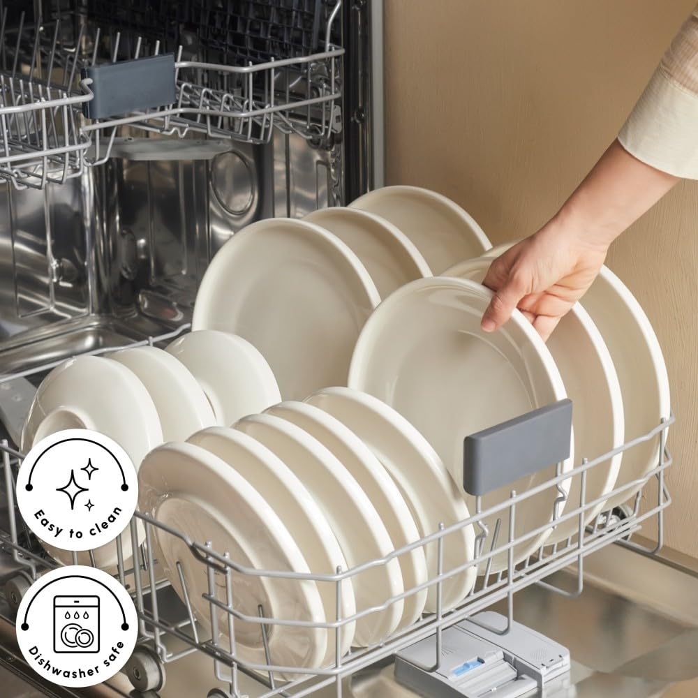Karaca Stream Bone Felix XL - Vajilla de 18 piezas para 6 personas, elegante vajilla de porcelana de hueso, diseño moderno, apto para microondas y lavavajillas